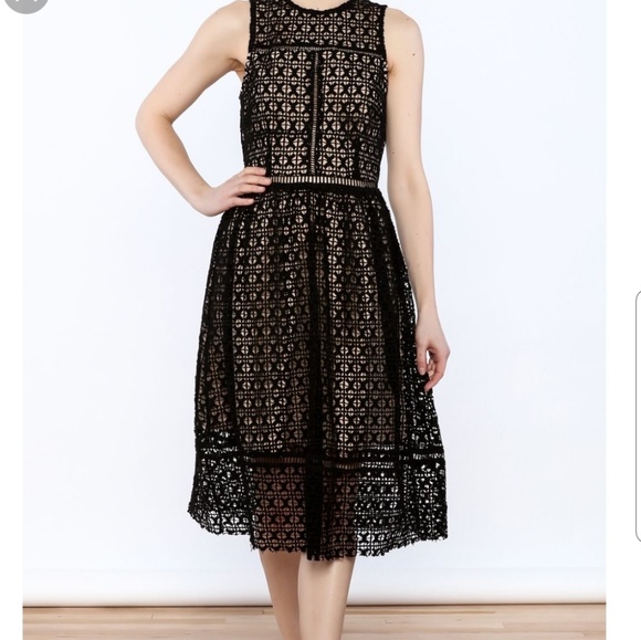J.O.A. Dresses Nwt Joa Los Angeles Black Crochet Lace Dress Poshmark